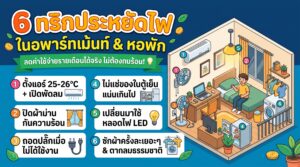 6 ทริกประหยัดไฟในอพาร์ทเม้นท์และหอพัก ลดค่าใช้จ่ายรายเดือนได้จริง ไม่ต้องทนร้อน